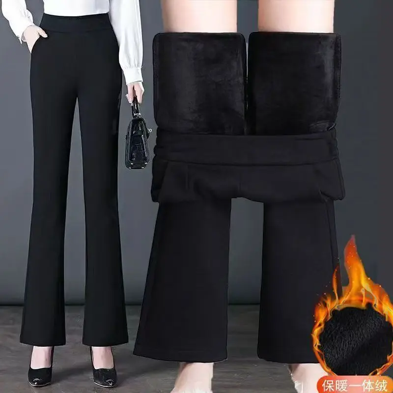 ارتفاع الخصر مايكرو متوهج السراويل النسائية الربيع الصيف رقيقة دعوى السراويل زائد حجم السراويل السوداء المرنة TT349 #4