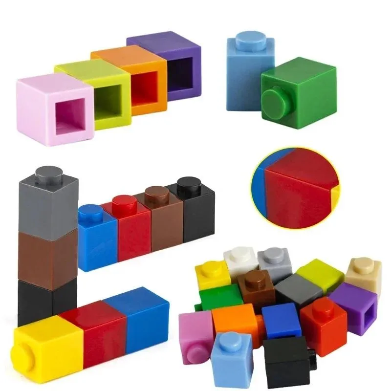 100pcs MOC 1x1 Parts 3005 Brick Compatible Figures Bricks DIY Assmble Building Blocks Particle Kid Puzzle Brain Toys Gift