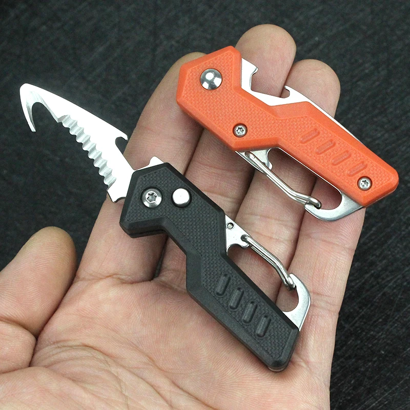 Mini Tool Knife Folding Serrated Sharp Express Parcel Knife With Hook Cut Rope Multifunctional Corkscrew party Tool