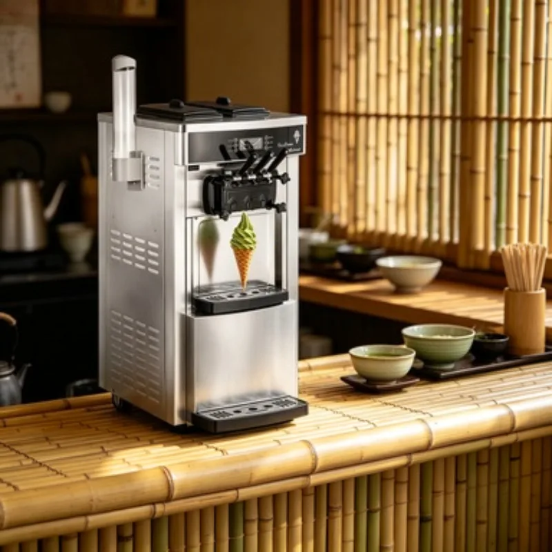 Mini Ice Cream Machine 3 Flavors Soft Serve Maker Commercial Yogurt Freezer Equipment Gelato Unit for Street Food Vendor