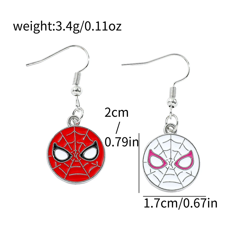 Marvel Cartoon Anime Spider Man Earring Circular Spider Man Ear Studs For Women Girls Party Fashion Jewellery Gifts