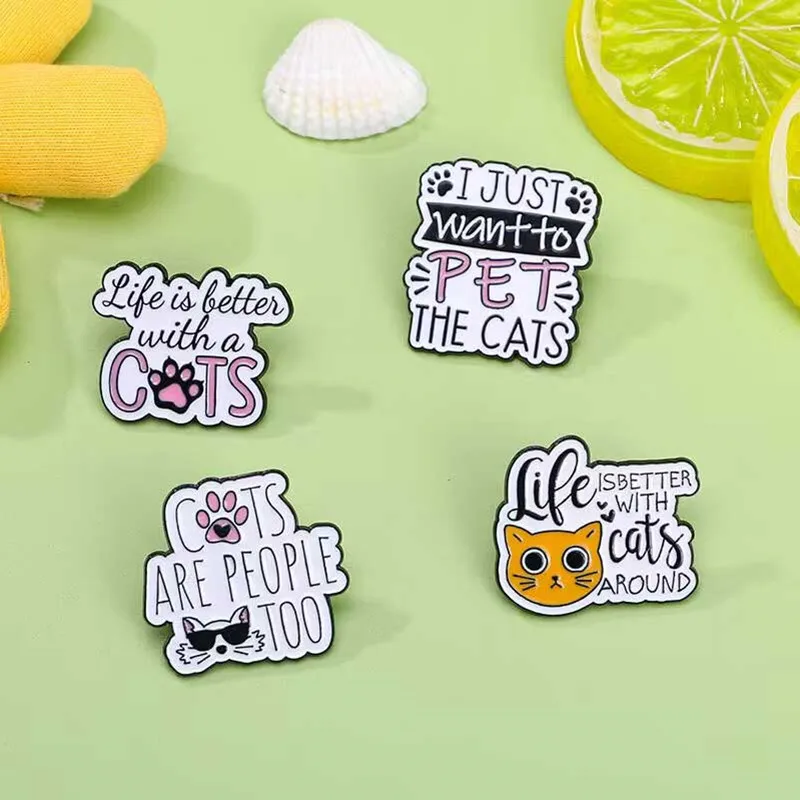 Fashion Geometric Lette Brooch pine needle Women's lapel pin backpack badge clothing accessories phrases Christmas jewelry gifts
