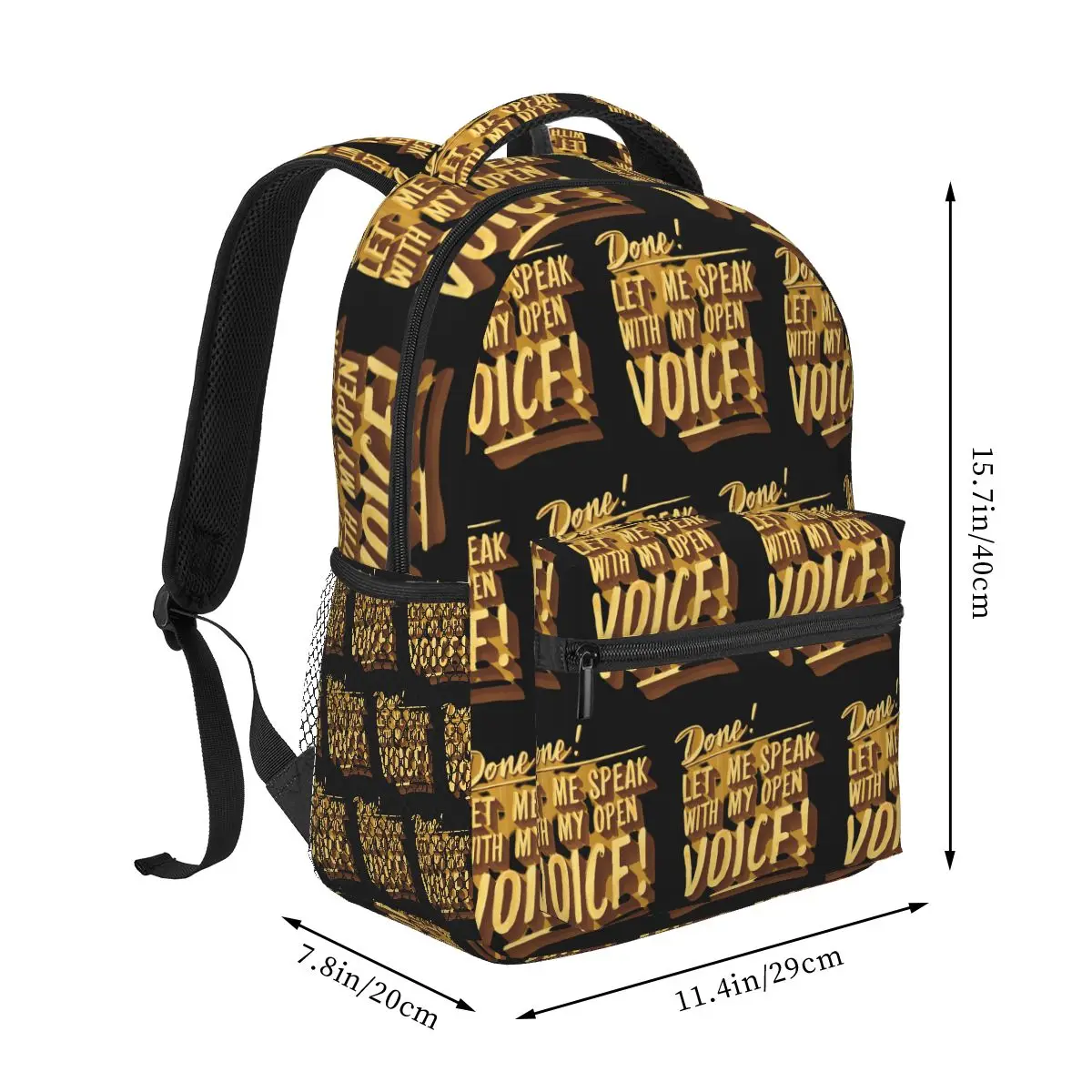 Done Let Me Speak With My Open Voice Backpack Hot Sale Daypack Large Capacity Boys Girls BookBag School Bag Shoulder Bags