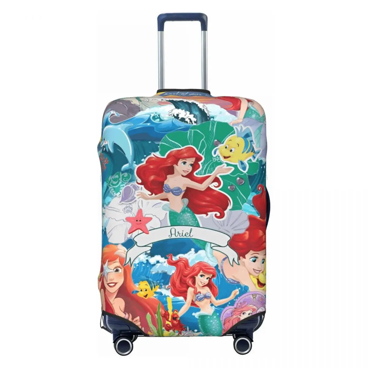 Pokrowiec na walizkę z motywem Małej Syrenki Ariel, kreskówka, ochrona podróżna, zabawa wakacyjna, akcesoria do bagażu