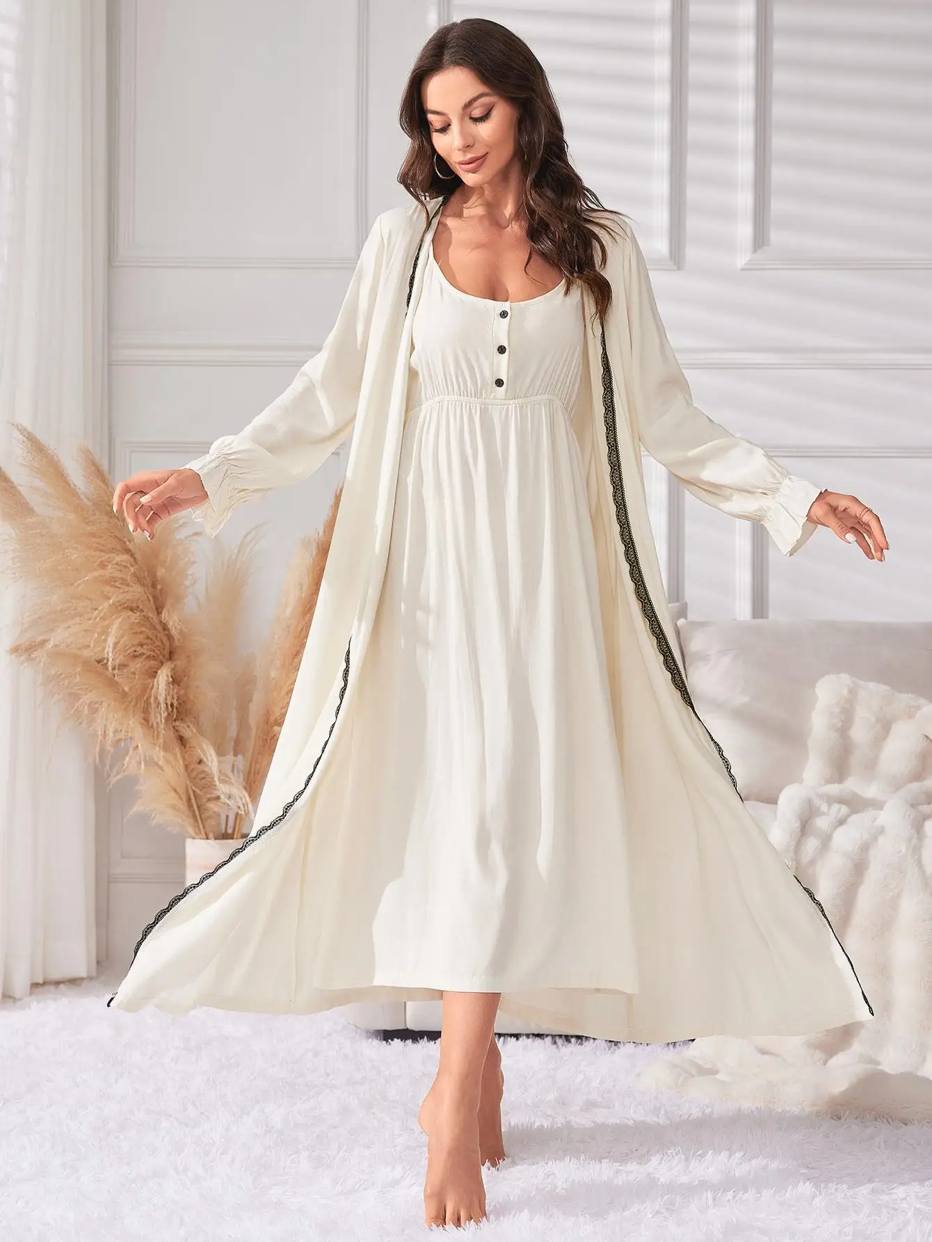 

Four Seasons Women Pajama sets Slip dress and nightgown Simple and casual sleepwear for women