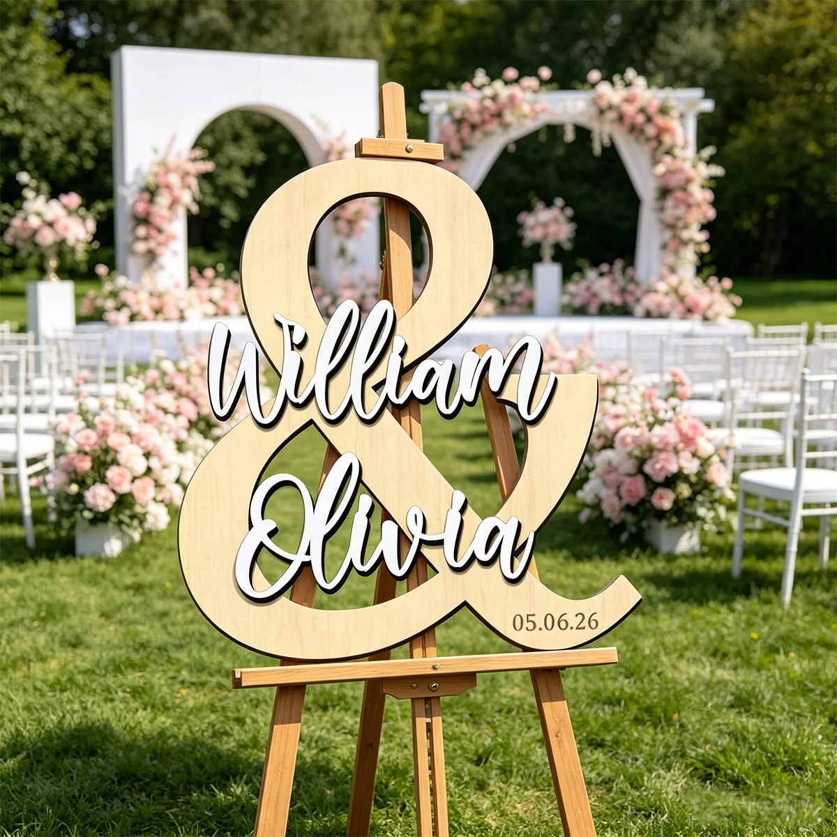 1pc Customizable Wedding Wooden Decoration, Bohemian Style Plaque, Wedding Decoration, Wedding Anniversary Gift
