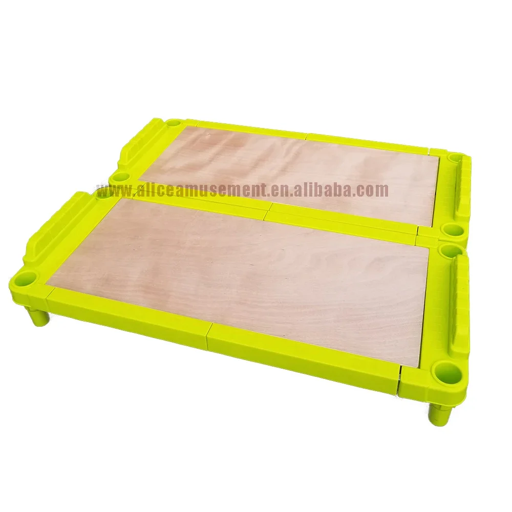 2026 Good Quality Kindergarten Furniture Plastic Children's Bed Children's Single Bed Solid Color Optional Kid's Bed School Furn