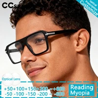 Gafas de lectura de diseñador de marca de lujo para mujer, anteojos cuadrados Retro de doble puente, gafas graduadas ópticas a la moda para hombre 2025