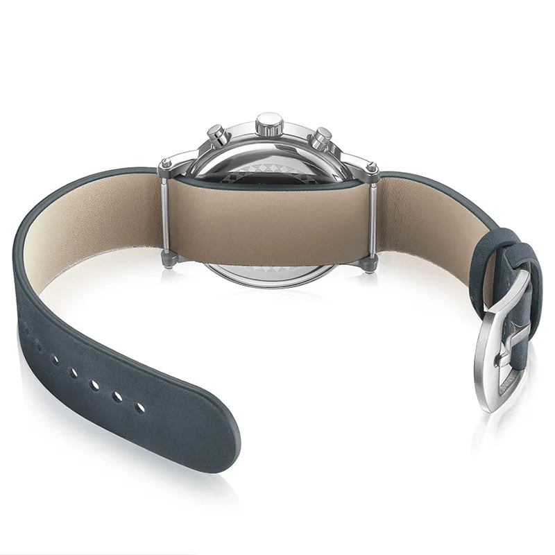 MEGIR 2149 jam tangan kuarsa untuk pria, Arloji kulit kasual tahan air, jam tangan bisnis bercahaya dengan fitur Chronograph untuk pria