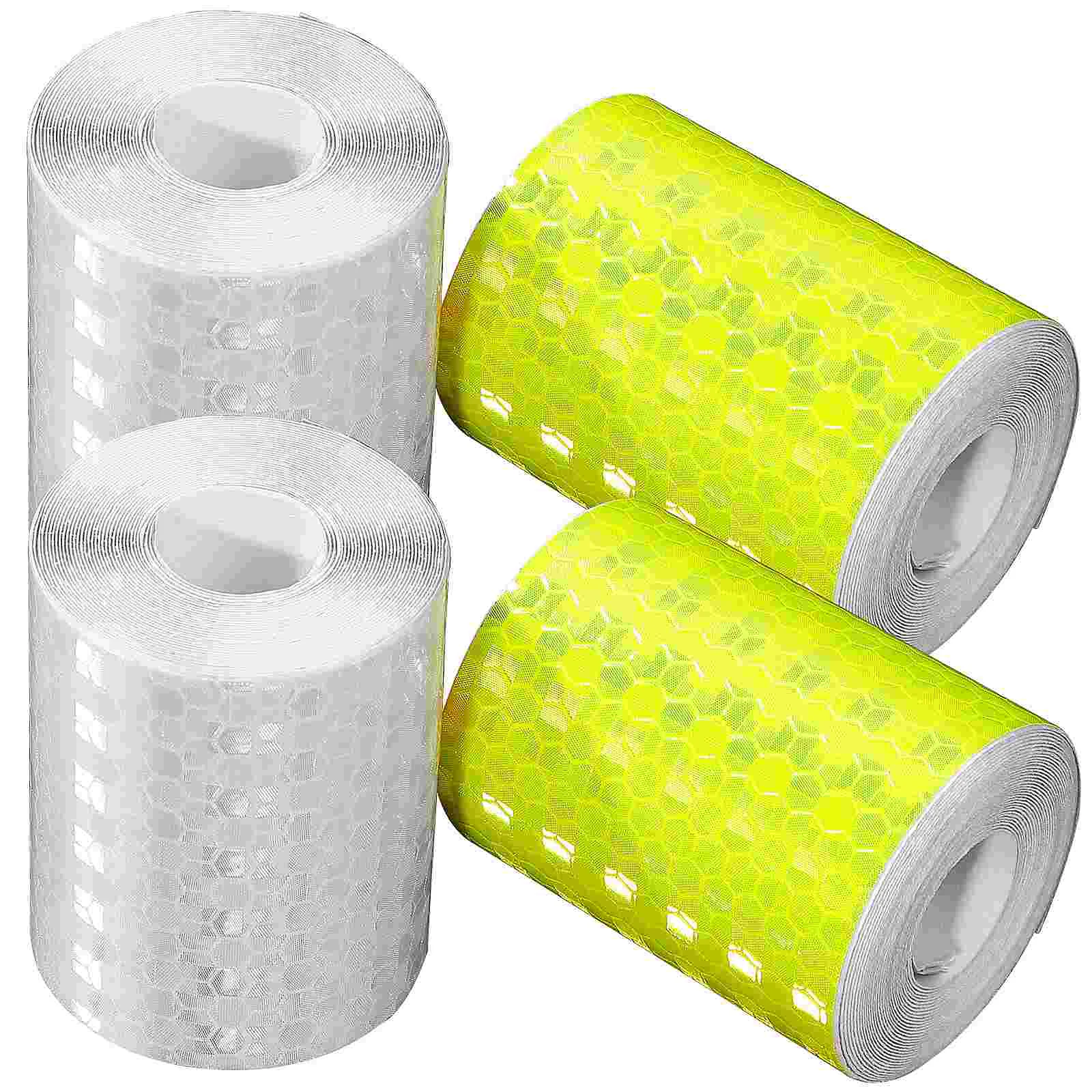 

4 Rolls Reflective Adhesive Tape Outdoor Warning Safety Sticker Construction Site Pvc Vehicles