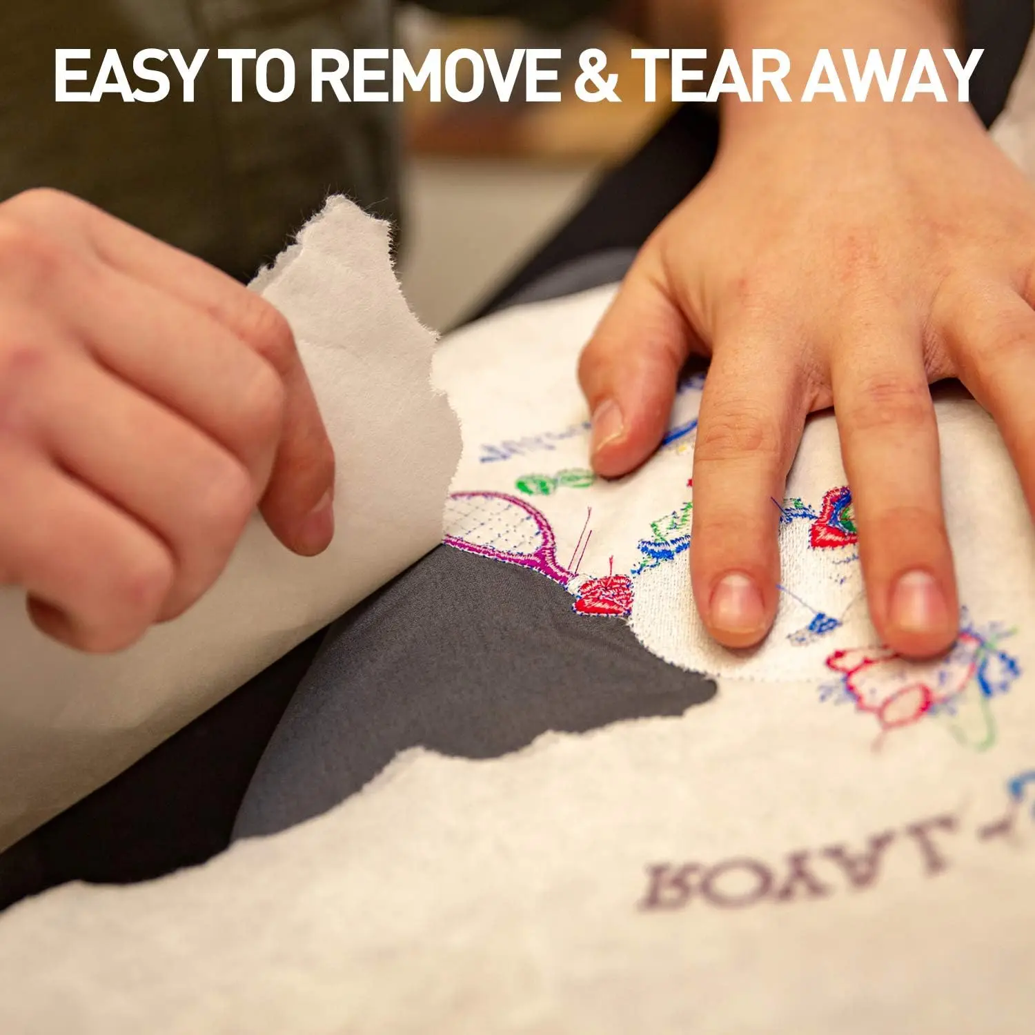 Tear Away Stabilizer Backing, 12' X 50 & 10' X 50 Yd Roll, Medium Weight 1.8 Oz - for Machine Embroidery & Hand Sewing - Pre-Cut
