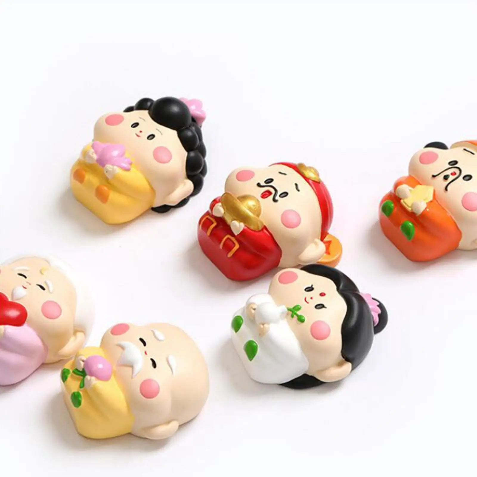 Chinese Immortal Figures Refrigerator Magnet Lovely Accessories Resin Lunar New Year for Decorating Lightweight Multifunctional