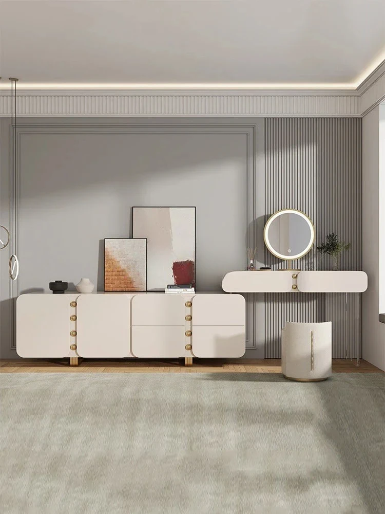 

Acrylic storage cabinet integrated modern light luxury paint high-end TV cabinet