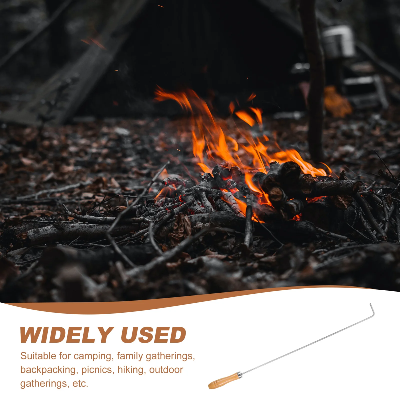 

Poker Outdoor Durable Metal Hook Lightweight Long Handle Reusable for Camping Picnic Hiking Gatherings