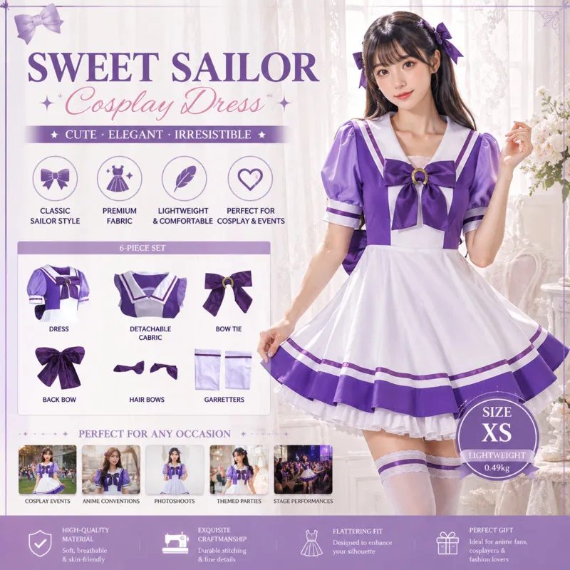 

Purple Maid Dresses Cosplay Y2K Anime Chocolate Style Cat Maid Costume Cute Cat Girl Outfit Racing Girl Party Costume Women New
