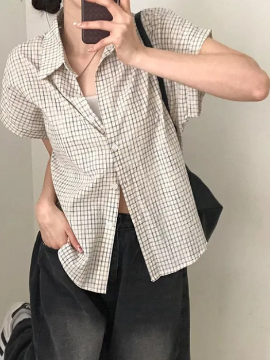 

Корейский повседневный свободный женский топ irt ort Sve Ne Cheered Top Faionable для похудения, универсальный для поездок на работу и ветер, летний...