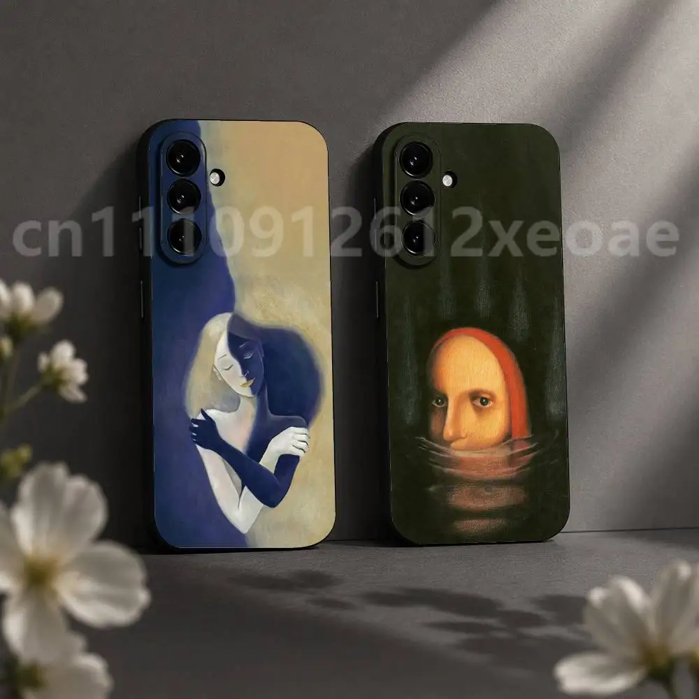 Hazy Portraits Phone Case For Samsung Galaxy S20 S30 S21 S22 S23 S24 S25 S26 Plus Ultra Silicone Black TPU Cover
