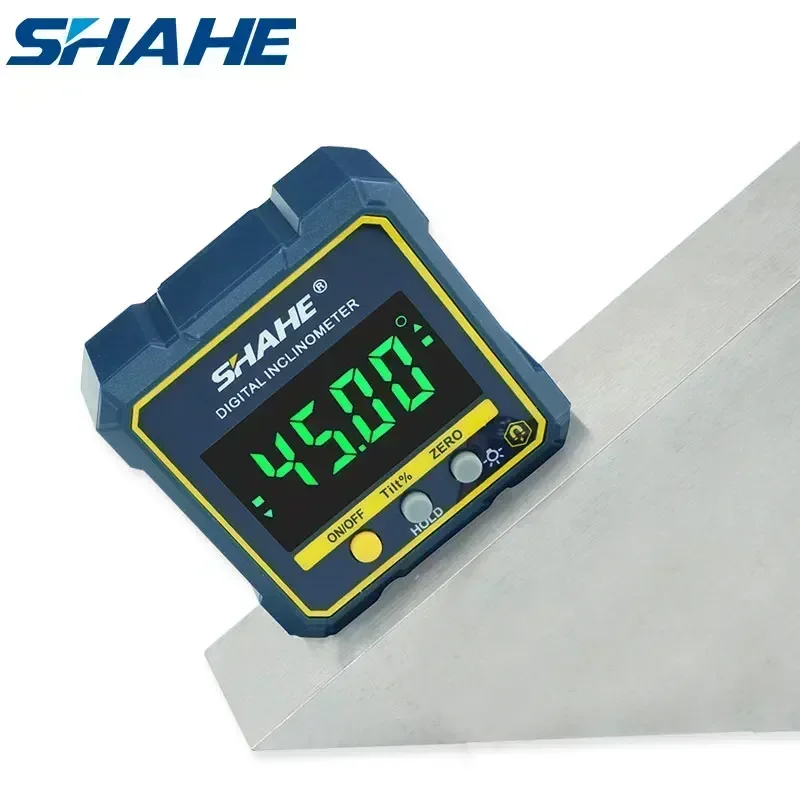 SHAHE Digital Angle Gauge Magnetic Protractor Inclinometer Level Angle Finder Angle Cube Level Box With Magnes And Backlight