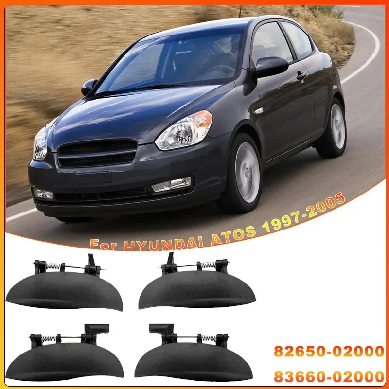 

1Pc Black Exterior Door Handle Outside Front Rear Left Right Door Handle 82650-02000 83660-02000 For HYUNDAI ATOS 1997-2005