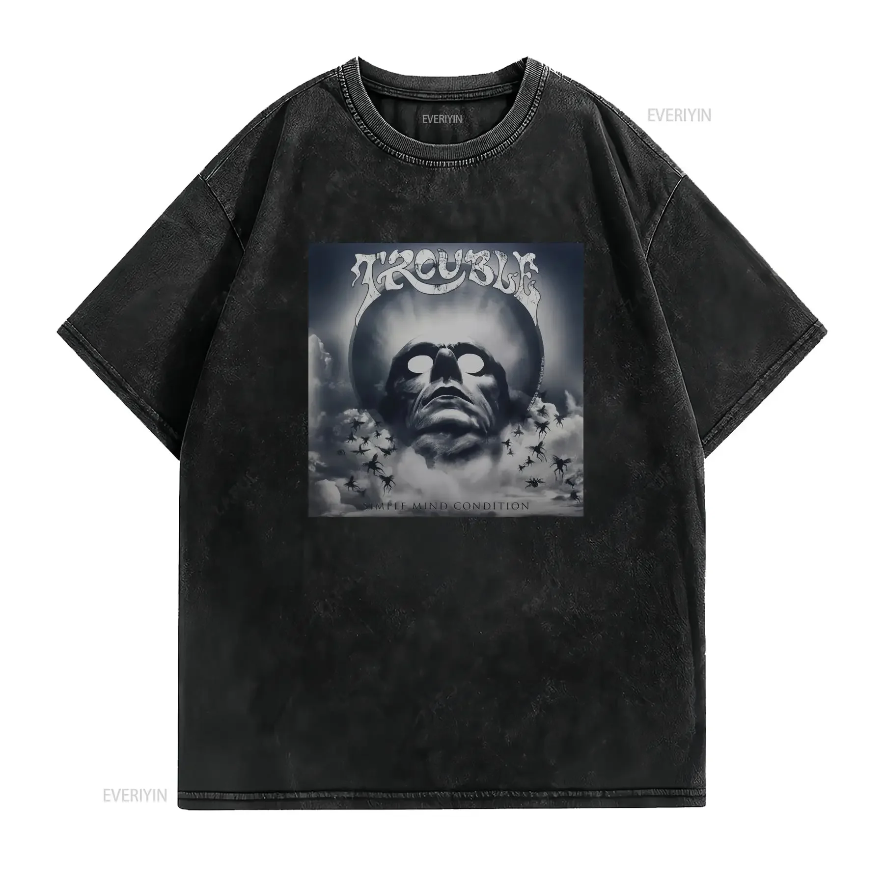 Trouble Band Simple Mind Condition Album T Shirt All Size GS152 vintage Washed Versatile Casual Stylish homme designer clothes