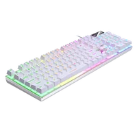 Teclado para juegos USB con cable con retroiluminación, teclado para jugadores de 104 teclas para ordenador/portátil/PC, diseño ergonómico, accesorio para juegos de oficina