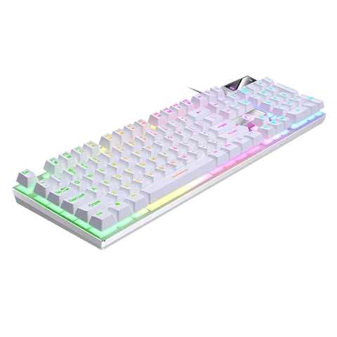 Keyboard Wired USB Gaming Keyboard with Backlight, 104 Key Gamer Keyboard for Computer/Laptop/PC, Ergonomic Design,Office Gaming Accessor