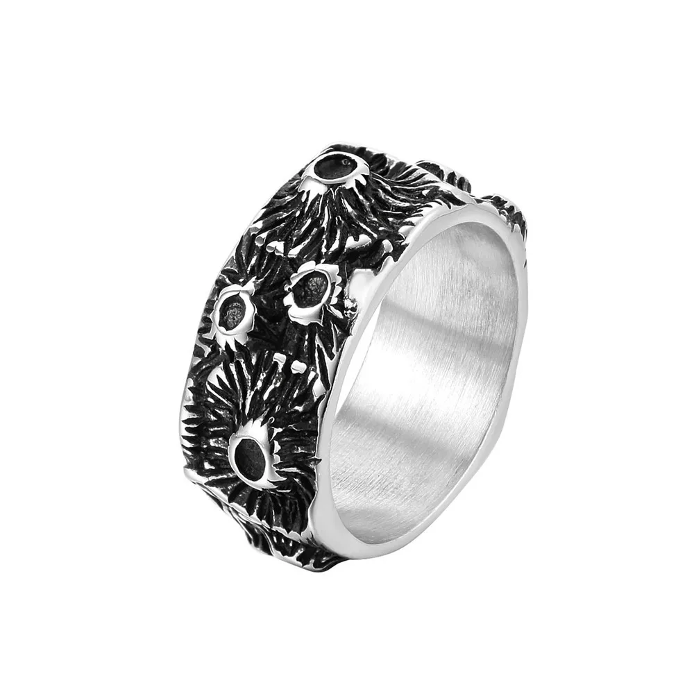 Mode Eenvoudige Vikings Spindrift Patroon Ronde Ringen Voor Mannen Vrouwen 316L Rvs Nordic Amulet Sieraden Geschenken Dropshipping