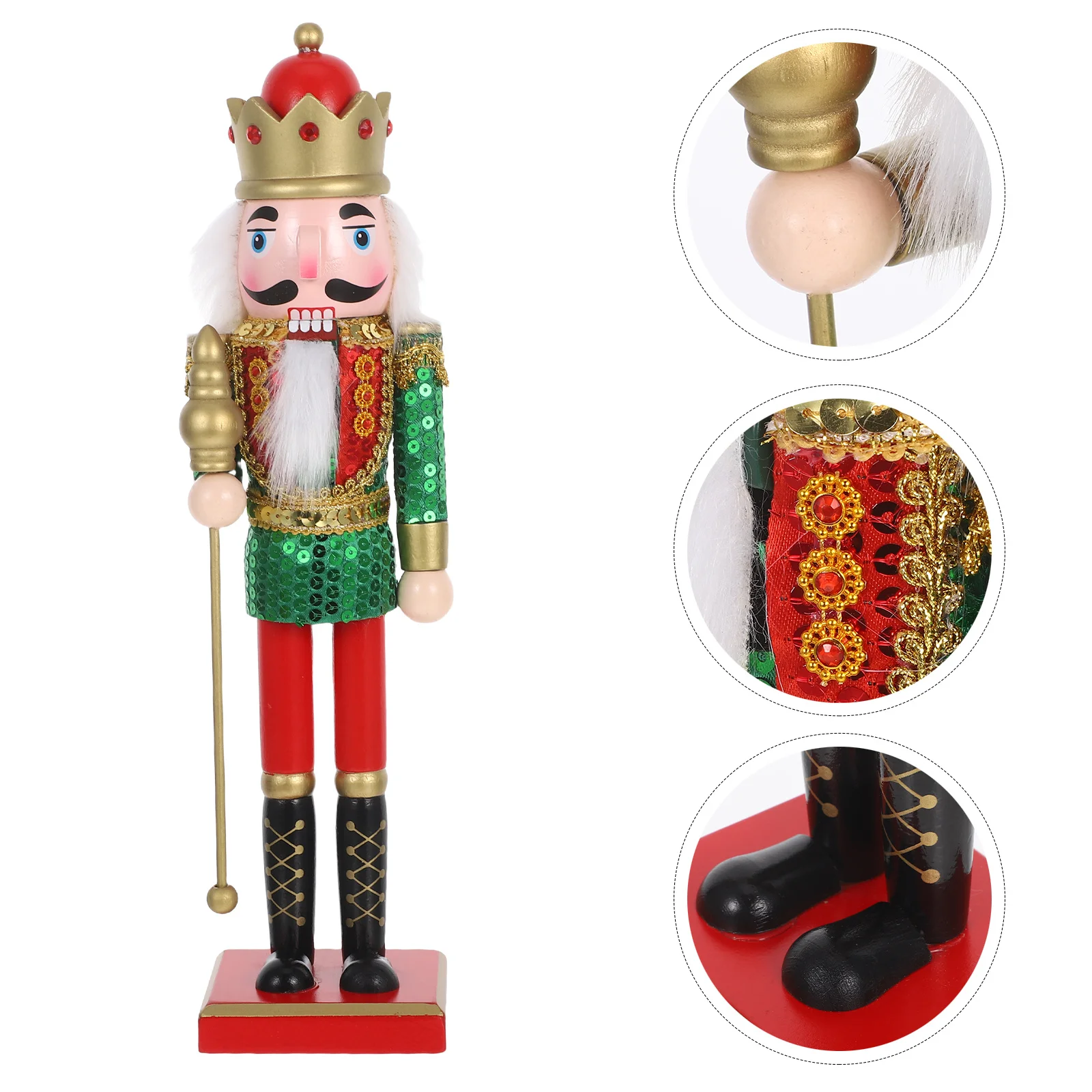 عيد الميلاد كسارة البندق الديكور 38 سنتيمتر الحرفية الخشبية الملونة عيد الميلاد الجدول محور رمز الشجاعة #1