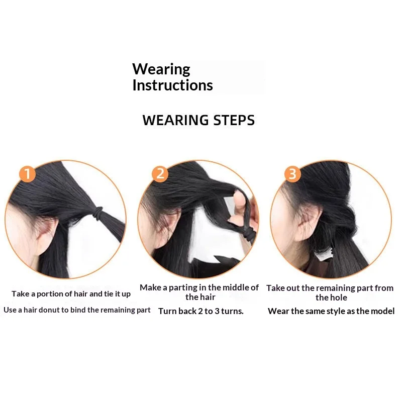 Coda di cavallo in fibra sintetica Doppia coda di cavallo realistica per ragazza energica Acconciatura naturale e soffice Cravatta per capelli Parrucca finta riccia