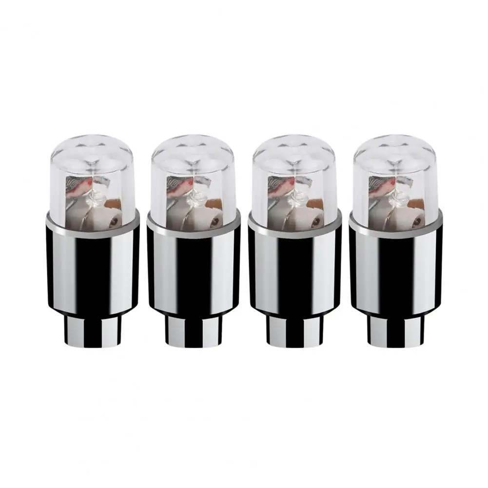 Air Valve Cap Lights 4Pcs Premium Leak-proof Long-lasting Use  Luminous Tire Valve Cap Lights for Car