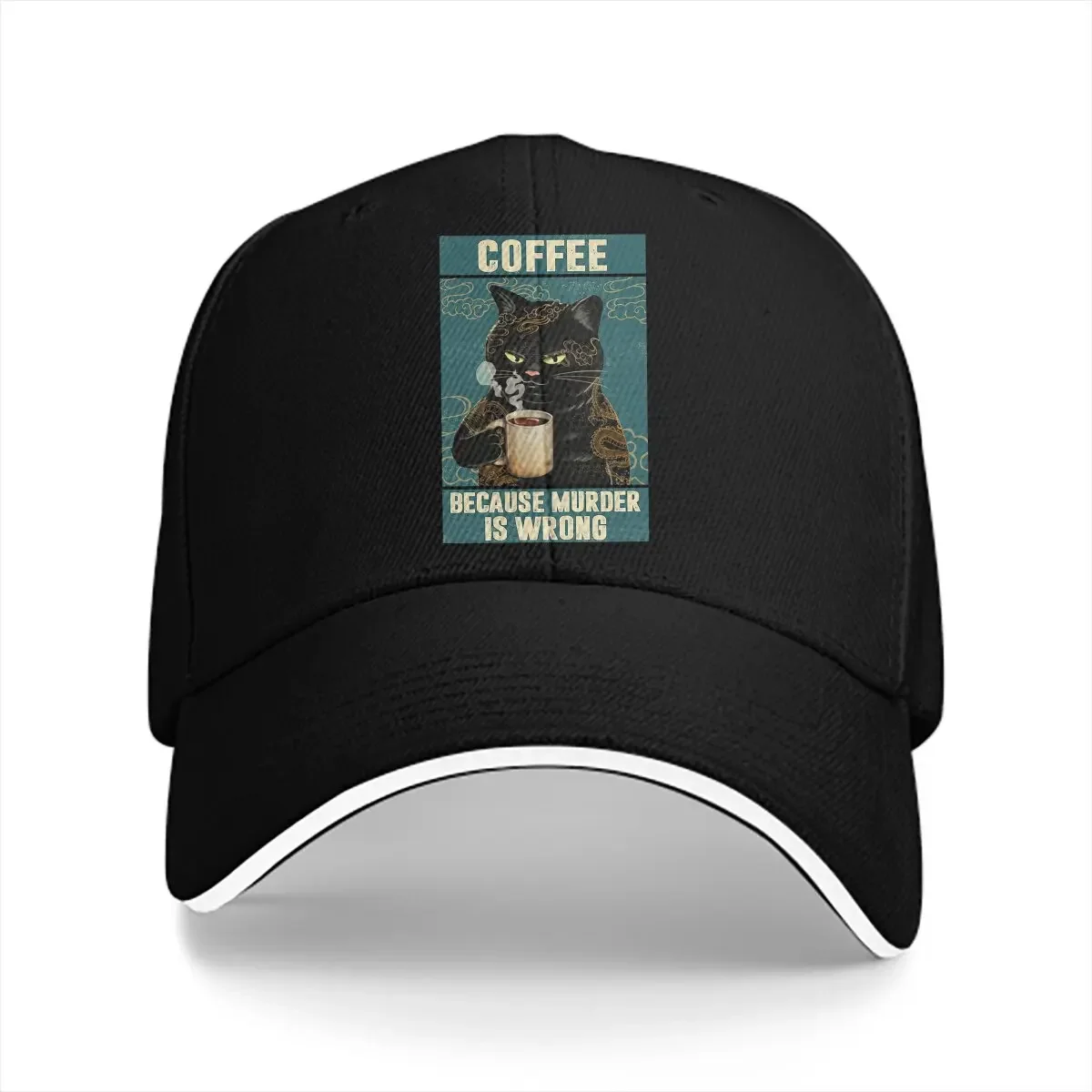 Because Murder Is Wrong Lover Essential Baseball Caps Peaked Cap Cat Lover Sun Shade Hats for Men Women