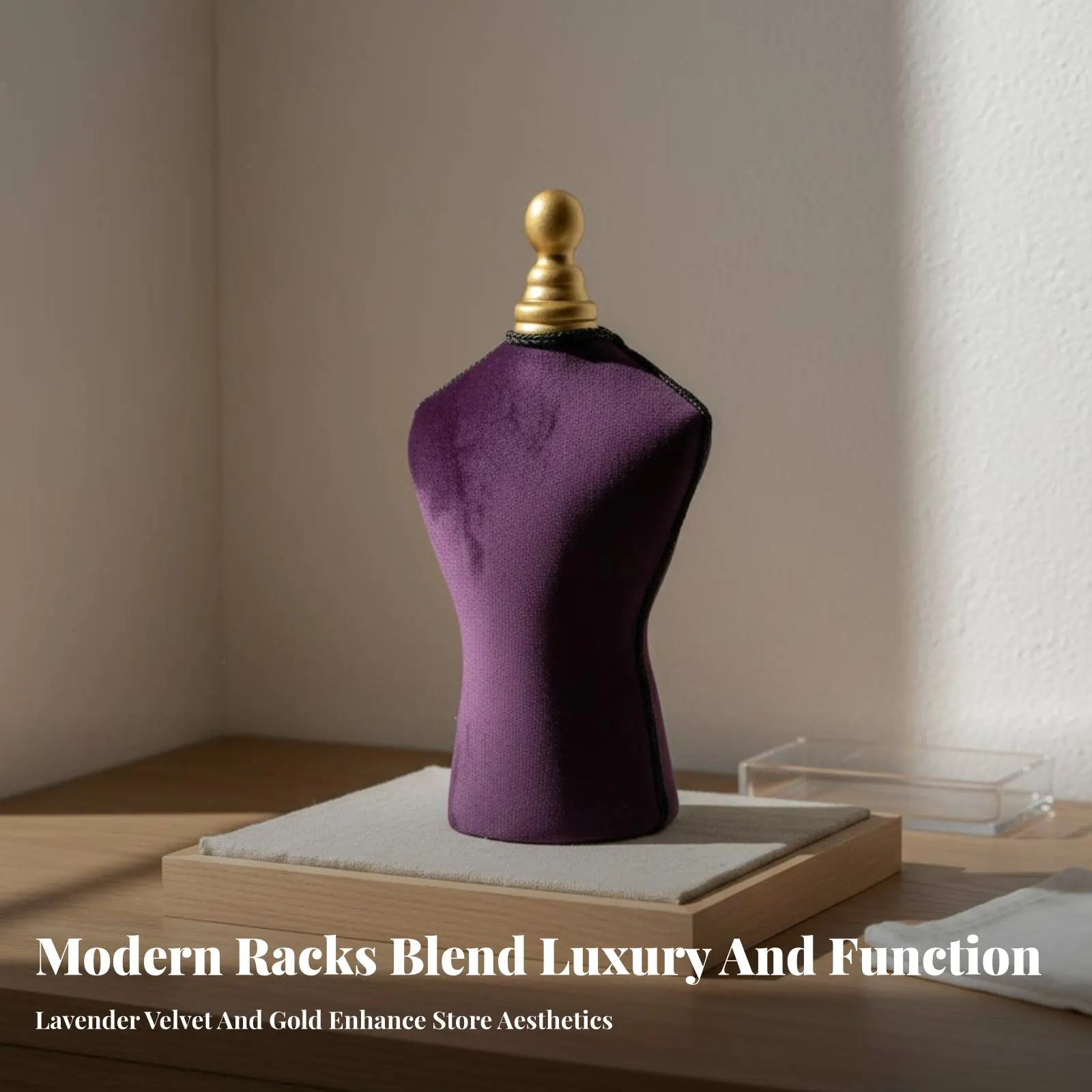 

Элегантный манекен-бюст для демонстрации украшений: подставка для ожерелий с лавандовым декором, мягкая на ощупь, для туалетного столика