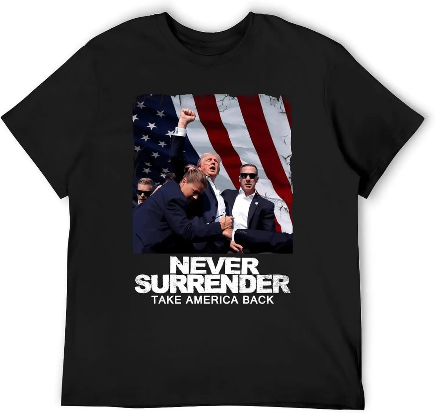 Trump 2024 Assassination Never Surrender T Shirt Short Sleeve Take America Back Tees Tops