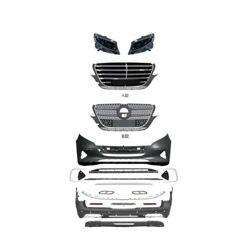 

W447 Body Kits Fit for V Class Vito V260 W447 2014-2023 Year to 2024 Model PP Plastic Front Bumper and Grille for V Class W447