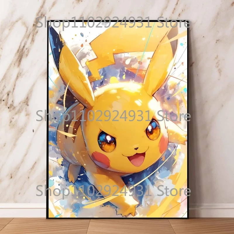 Anime Pokemon Poster Character Pikachu Charizard Eevee HD Printed Canvas Painting Suitable for Home Wall Decoration Art Painting