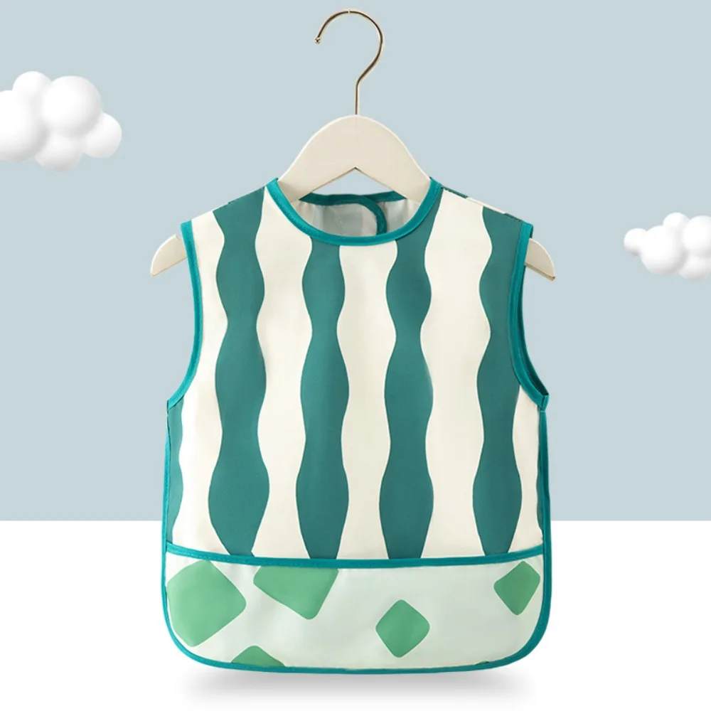 

Cute Style Cartoon Pattern EVA Bibs Pocket Design Adjustable Waterproof Bibs with Straps Dirt Proof Apron Wear