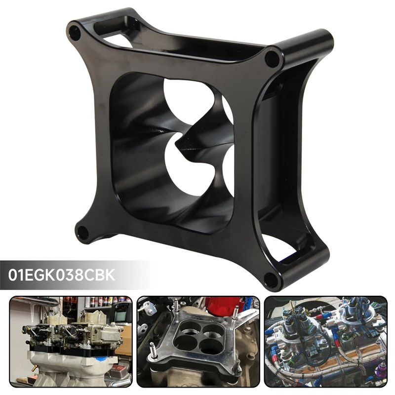 2 inch T6 Aluminum Black 4150 CNC Machined Carburetor Spacer Square Bore 4 Port For Chevy GM LSX Chevrolet Ford 302 SBC