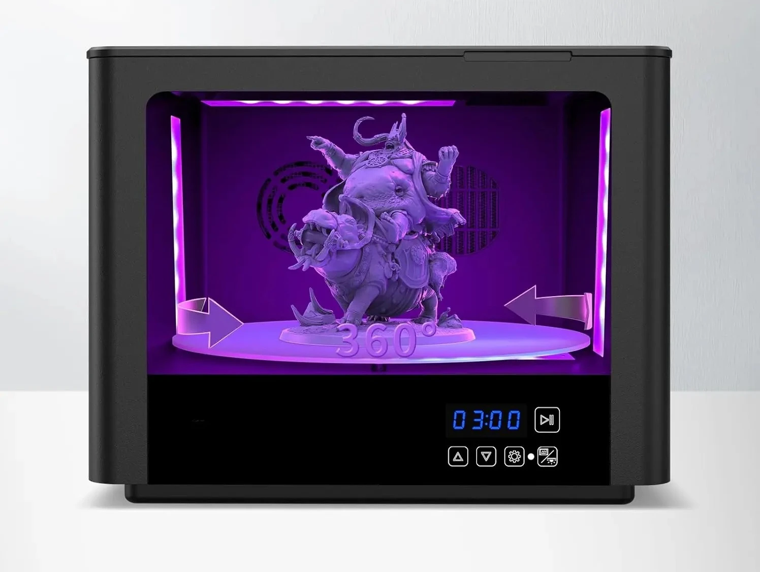 UV Resin Curing Station with 360°TurntableCuring Box for GK3 Series and Other 3D Printer Uniformation Cure3 Curing Machine 405nm