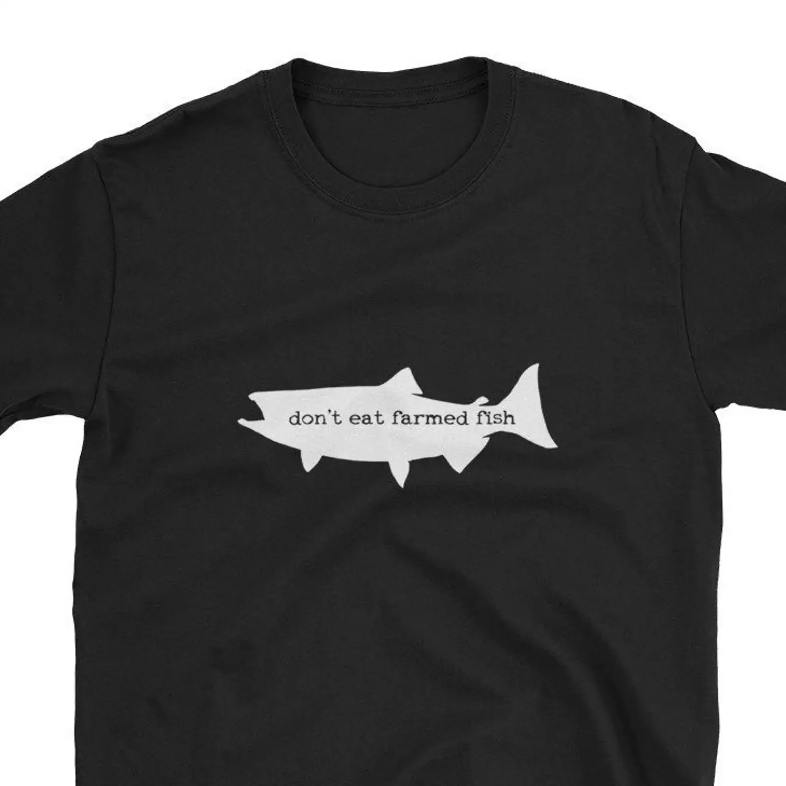 Don't Eat Farmed Fish T Shirt Sustainable Wild Caught Fishing for Fisherman Foodie Chef Father's Day Eco Salmon vintage Washed