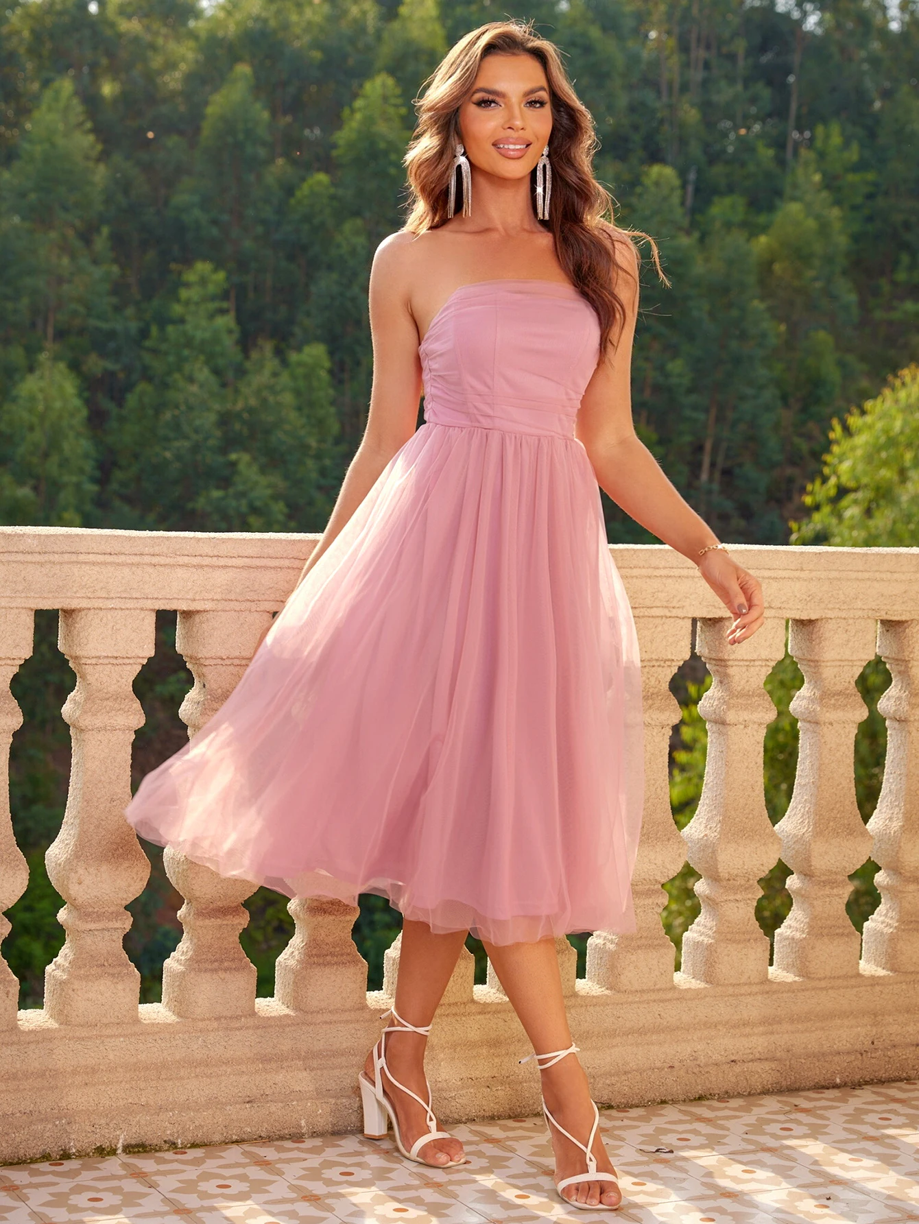 DIWU-Vestido sem costas sem alças off-the-ombro feminino, malha sem mangas, monocromático, verão, sexy, 2022