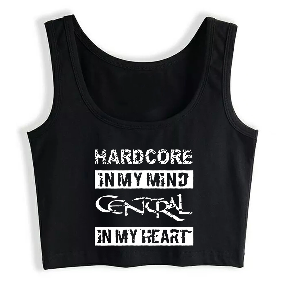 Hardcore In My Mind Cencral In My Heart Graphics Crop Top Women\'s Sassy Sexy Slim Fit Tank Tops Customizable Camisole