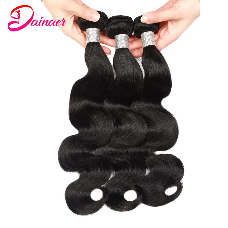 Body Wave Human Hair 4 Bundles Indian 100% Remy Natural Hair Extensions For Women Human Hair Body Wave Bundles Thick Ends