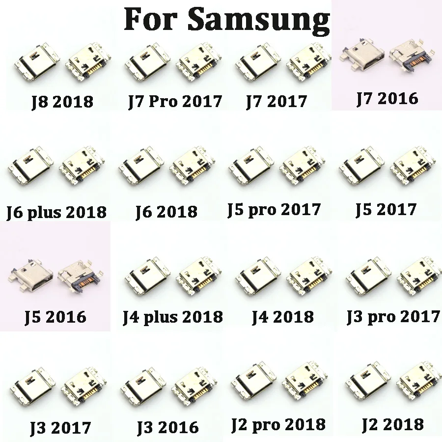 10Pcs Charger USB Charging Port Dock Connector For Samsung J2 J3 J4 J5 J6 Plus J7 Pro J8 2016 2017 2018 Type-C Charger Socket