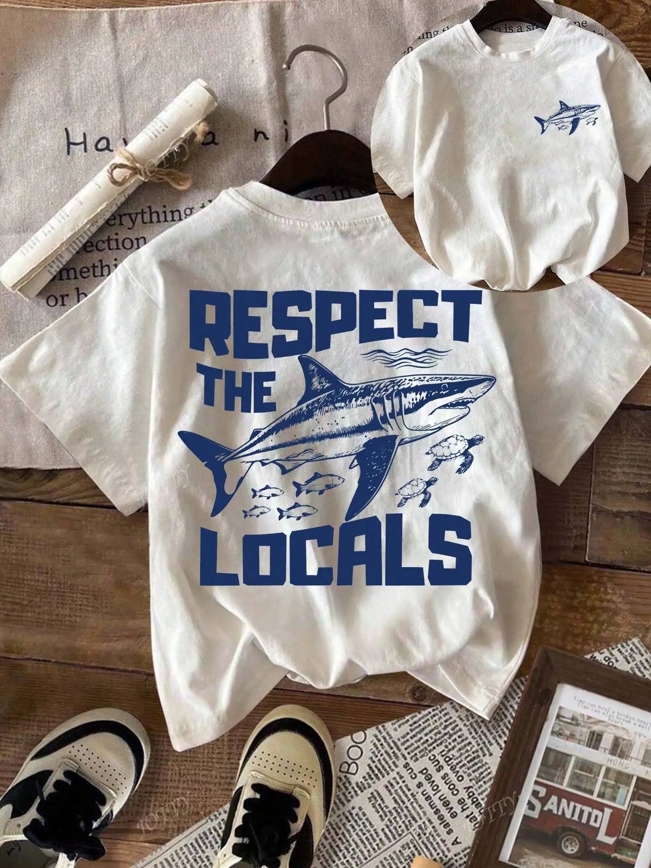 Respect The Locals Print Female Basics T Shirts Woman Summer Cool T-Shirt Soft Tee Tops Casual Cotton Unisex Short Sleeve