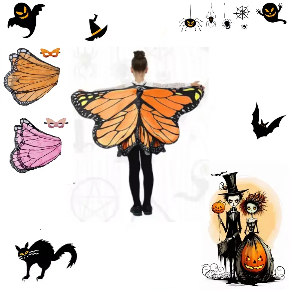 Kinder Schmetterling Kostüm Halloween Performance Maske Umhang Kinder Schmetterling Elf Engelsflügel Weihnachten Cosplay Bühnenkostüme