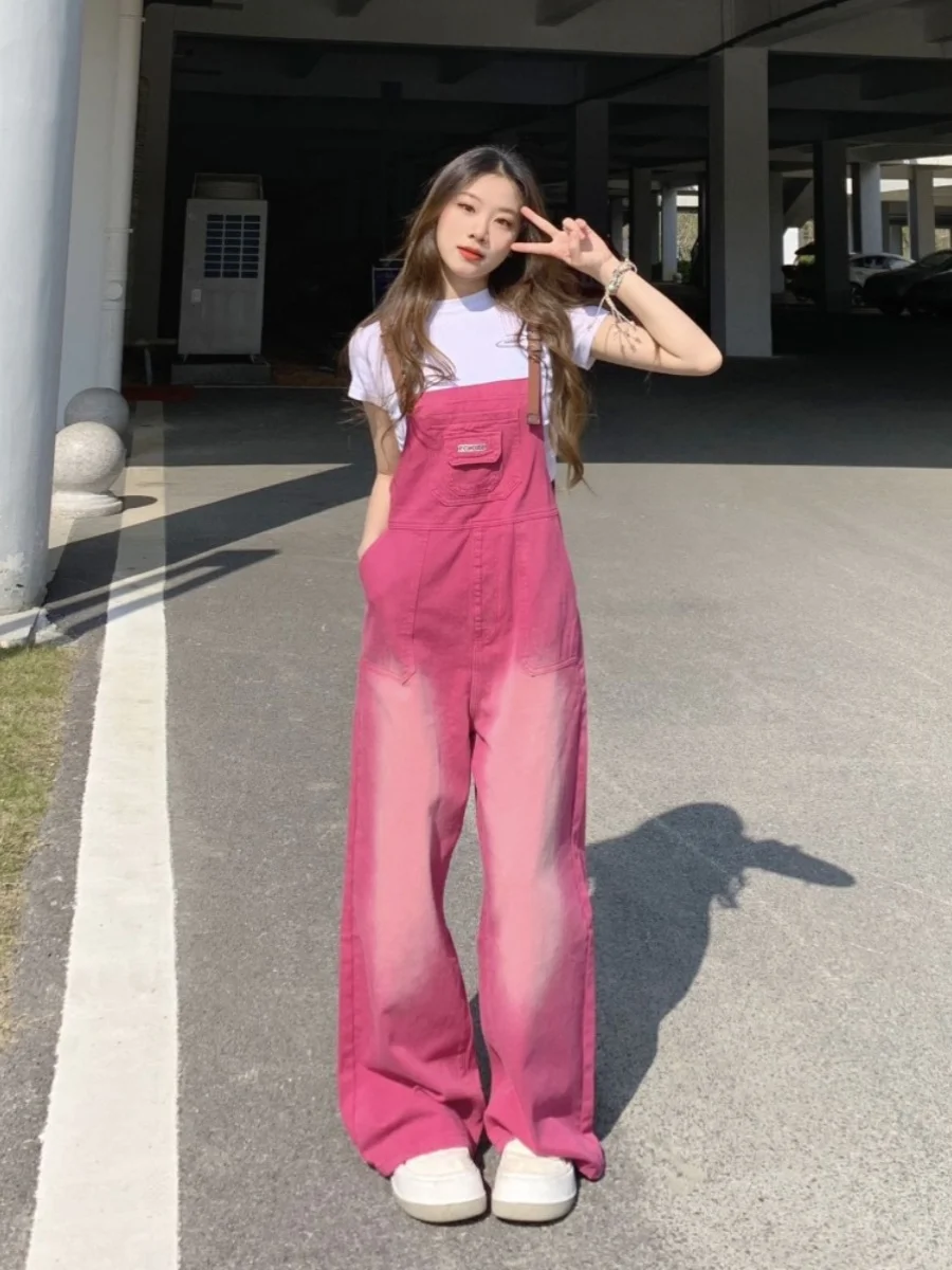 الصيف عالية الخصر وزرة الدنيم بنطال ذو قصة أرجل واسعة قطعتين مجموعة مكافحة الشيخوخة دوبني الملابس حجم كبير الجينز النسائية خمر