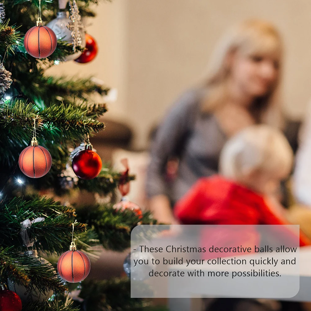 

1Set Christmas Ball Ornaments Sports Design Plastic Xmas Party Hanging Balls Decorations for Tree Centerpieces Supplies