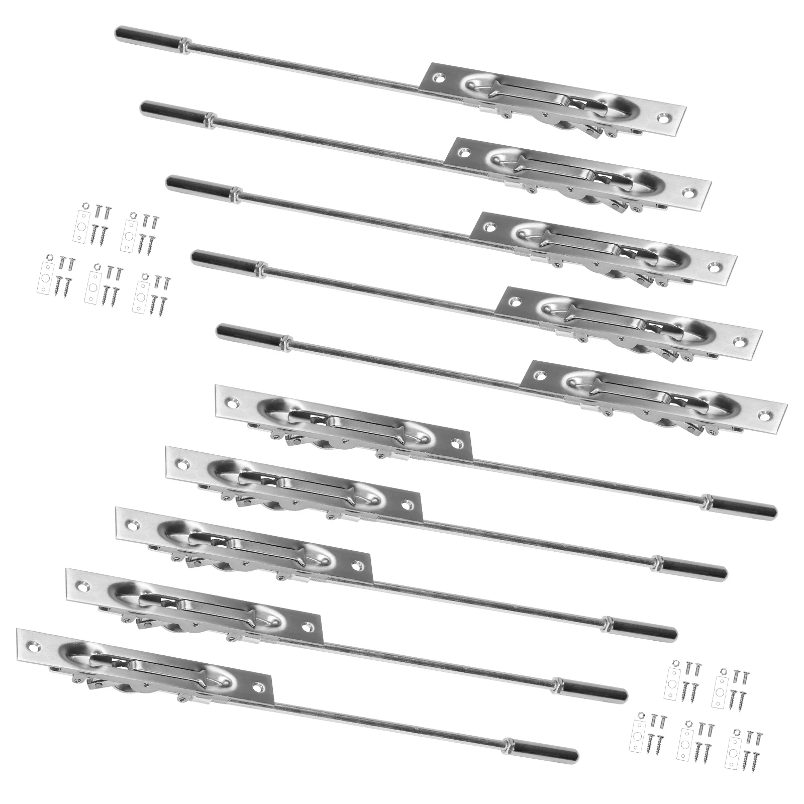 

10 Packs Lever Extension Flush Bolt 16.54inch Flush Mount Extension Bolt Solid Stainless Steel for French Doors Composite Doors