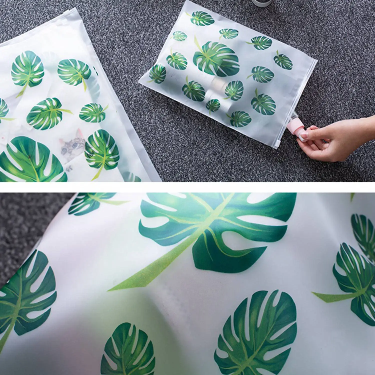 

【SEE】5 Piece Travel Goods Transparent Plant Waterproof Travel Storage Bag Portable Ladies Storage Bag Wash Bath Set Travel Bag &