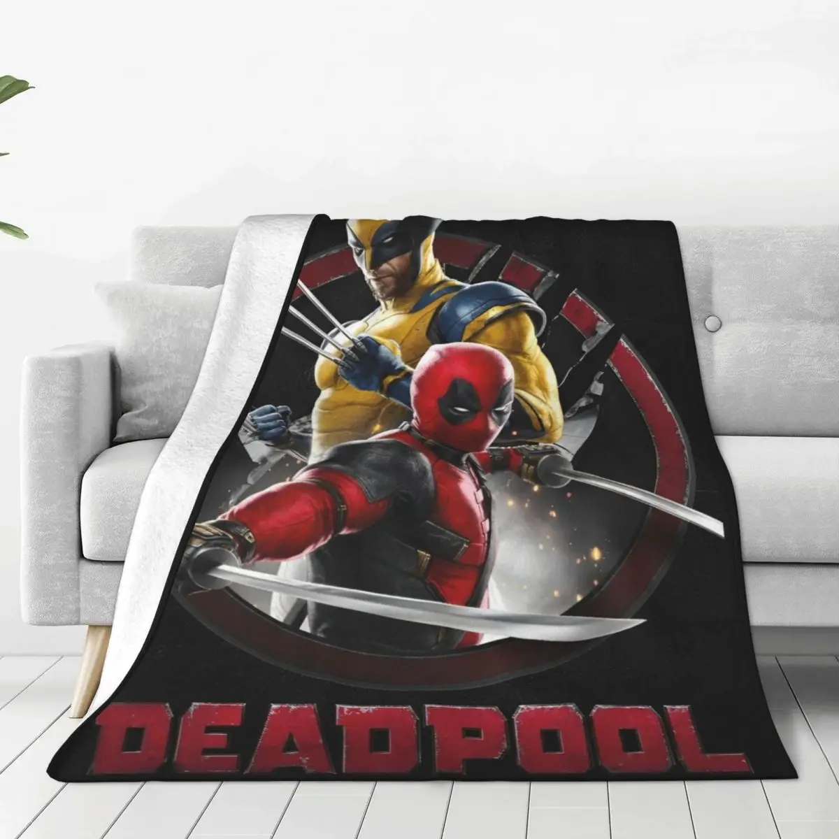 

Deadpool & Wolverine Flannel Blankets Winter Super Soft Throw Blanket for Students Bedroom Pattern Bedspread Sofa Bed Cover